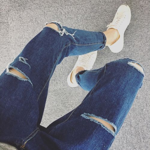 Jeans pour adolescent pieds Slim en coton Quatre saisons - Ref 1462185