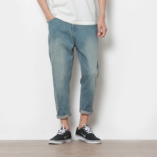 Jeans pour adolescent coupe droite en coton été - Ref 1462190
