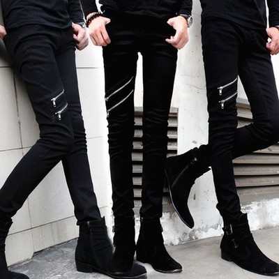 Jeans pour adolescent pieds Slim en coton été - Ref 1462200