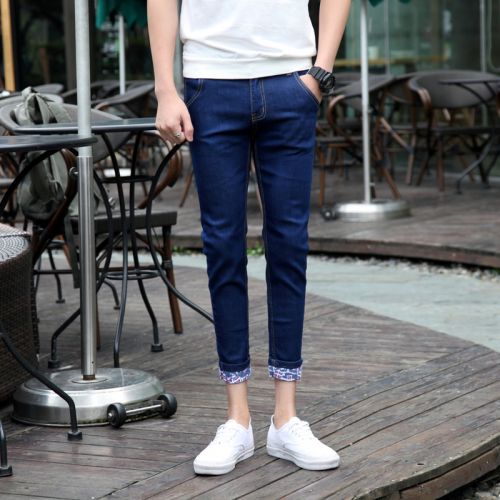 Jeans pour adolescent pieds Slim de coton, fibres polyester été - Ref 1462210