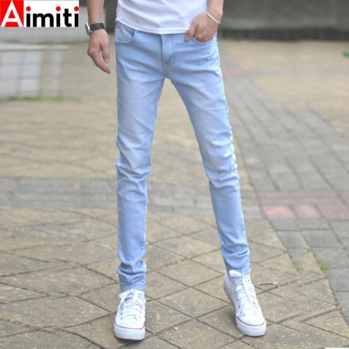 Jeans pour adolescent pieds Slim AIMITI en coton été - Ref 1462220