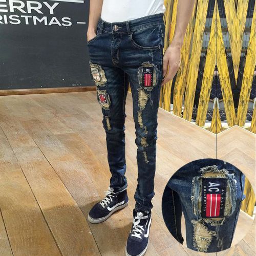 Jeans pour adolescent pieds Slim en coton Quatre saisons - Ref 1462249