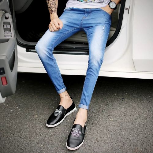 Jeans pour adolescent pieds Slim en coton été - Ref 1462256