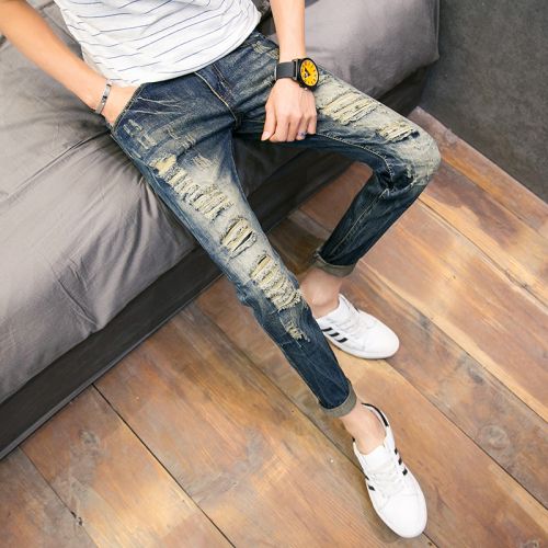 Jeans pour adolescent pieds Slim en coton Quatre saisons - Ref 1462278