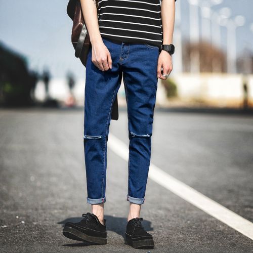 Jeans pour adolescent pieds Slim en coton Quatre saisons - Ref 1462290