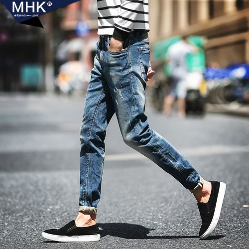 Jeans pour jeunesse pieds Slim en coton automne - Ref 1462305