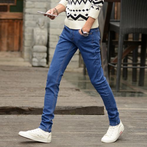 Jeans pour adolescent pieds Slim en coton Quatre saisons - Ref 1462308
