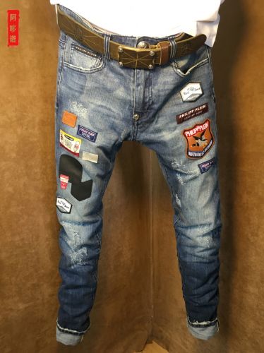 Jeans pour jeunesse pieds Slim en coton automne - Ref 1462309