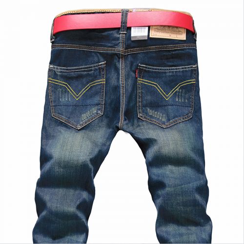 Jeans pour jeunesse coupe droite Coton, de fibres polyester viscose rayonne automne - Ref 1462327