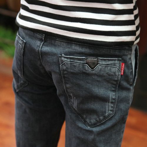 Jeans pour adolescent pieds Slim en coton été - Ref 1462328