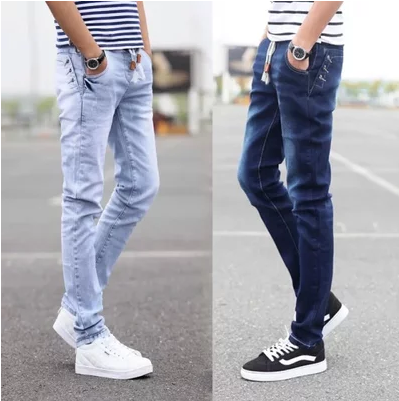 Jeans pour adolescent pieds Slim en coton Quatre saisons - Ref 1462329