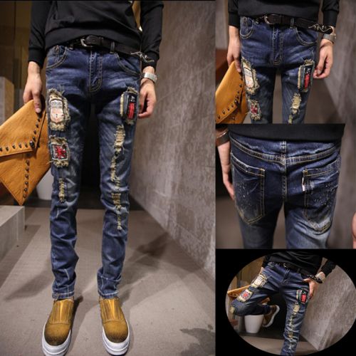Jeans pour adolescent pieds Slim en coton été - Ref 1462342