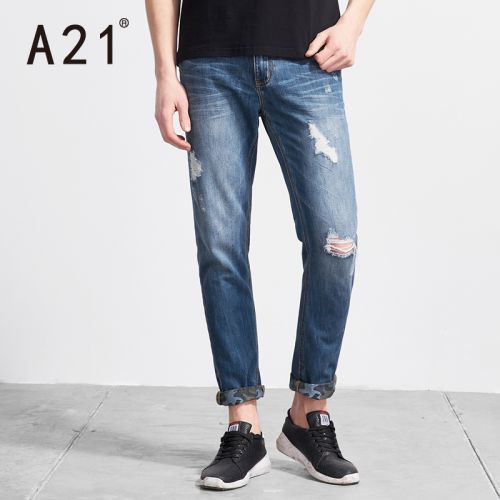 Jeans pour jeunesse coupe droite en coton été - Ref 1462355