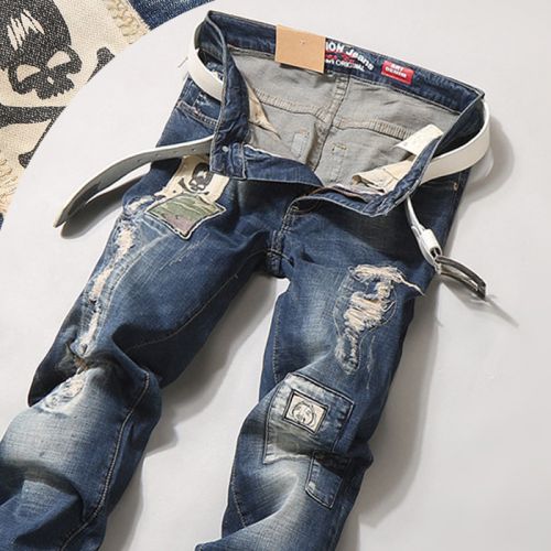 Jeans pour jeunesse coupe droite en coton été - Ref 1462363