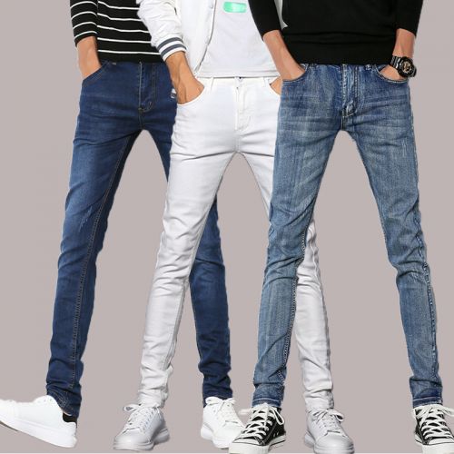 Jeans pour adolescent pieds Slim en coton été - Ref 1462371