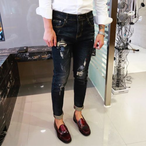 Jeans pour jeunesse pieds Slim en coton automne - Ref 1462379