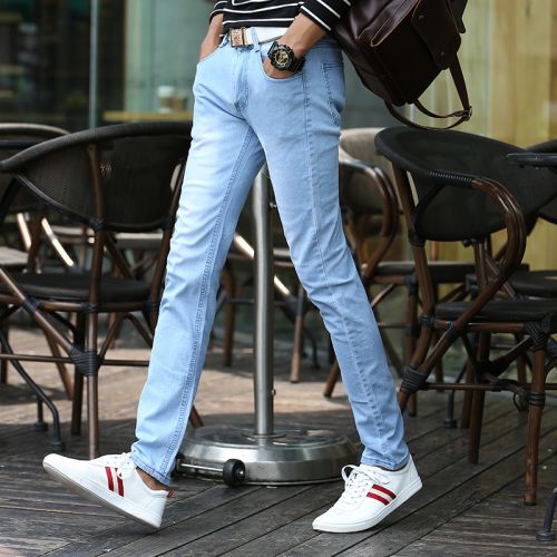 Jeans pour jeunesse pieds Slim en coton été - Ref 1462380