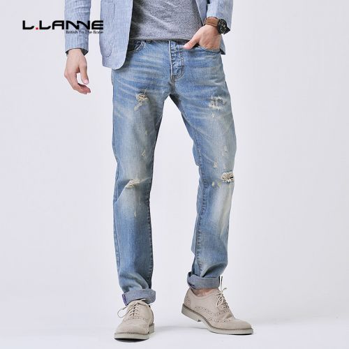Jeans pour jeunesse pieds Slim LLANNE en coton automne - Ref 1462393
