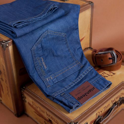 Jeans pour jeunesse coupe droite NIANJEEP en coton été - Ref 1462395