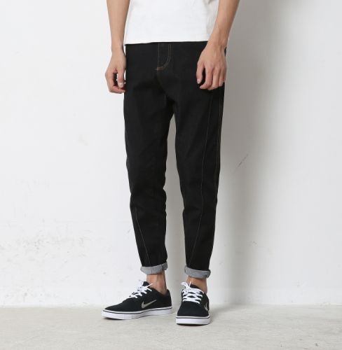 Jeans pour jeunesse pieds Slim en coton printemps - Ref 1462405