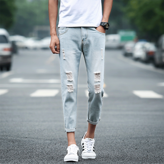 Jeans pour adolescent pieds Slim été - Ref 1462406