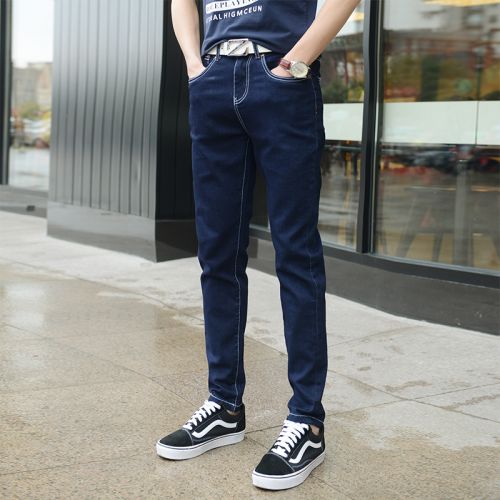 Jeans pour adolescent pieds Slim HUALIADUO en coton printemps - Ref 1462424