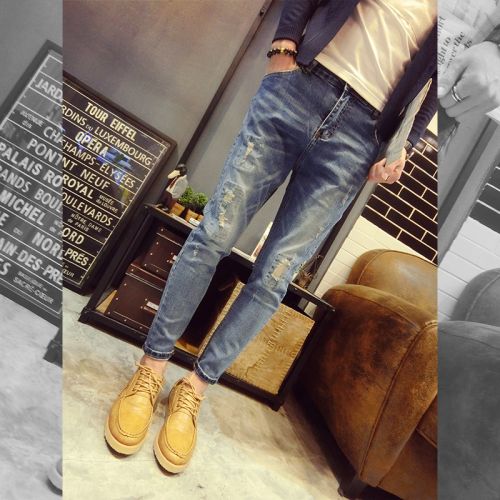 Jeans pour adolescent pieds Slim DECIERFANG Coton polyester polyuréthane élastique fibre spandex été - Ref 1462447