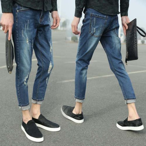 Jeans pour jeunesse pieds Slim en coton Quatre saisons - Ref 1462462