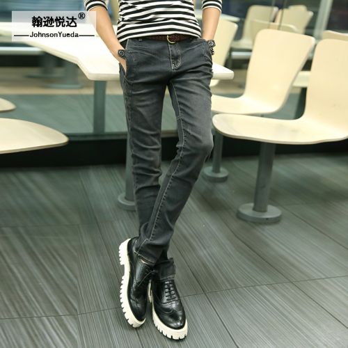 Jeans pour adolescent pieds Slim JOHNSON YUEDA en coton Quatre saisons - Ref 1462466