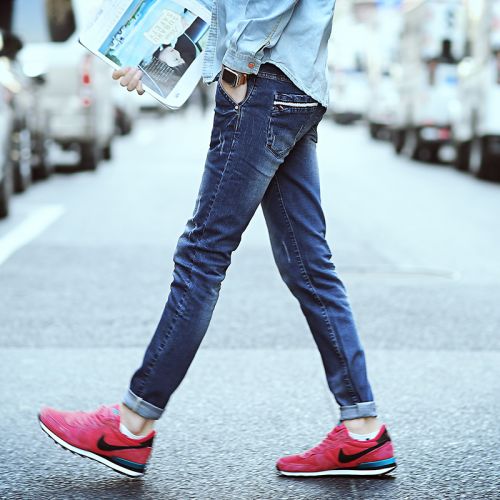 Jeans pour jeunesse pieds Slim en coton été - Ref 1462481