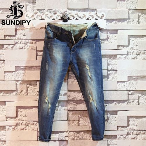 Jeans pour jeunesse pieds Slim SUNDIPY en coton été - Ref 1462485
