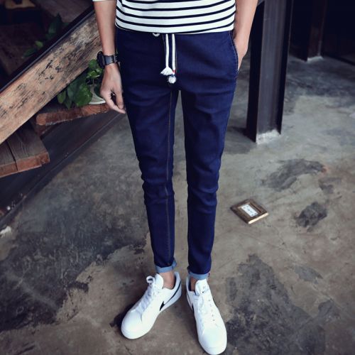 Jeans pour adolescent pieds Slim en coton été - Ref 1462492