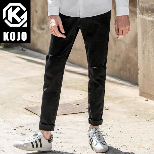 Jeans pour jeunesse coupe droite KOJO en coton automne - Ref 1462502