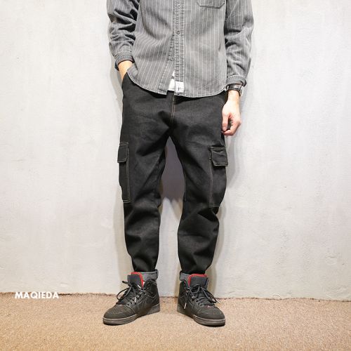 Jeans pour jeunesse pantalon bas entrejambe Croix en coton Quatre saisons - Ref 1462504