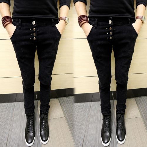 Jeans pour adolescent pieds Slim en coton hiver - Ref 1462508