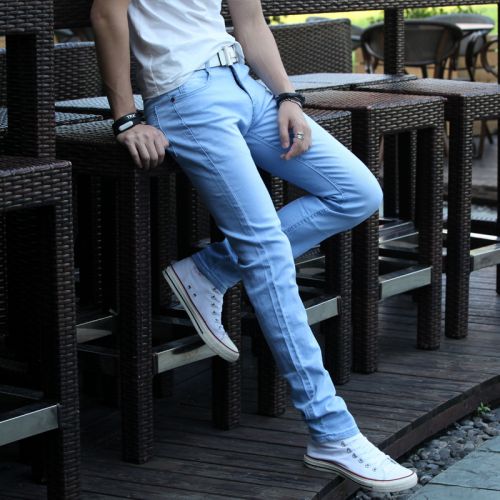 Jeans pour adolescent pieds Slim de coton, fibres polyester hiver - Ref 1462519