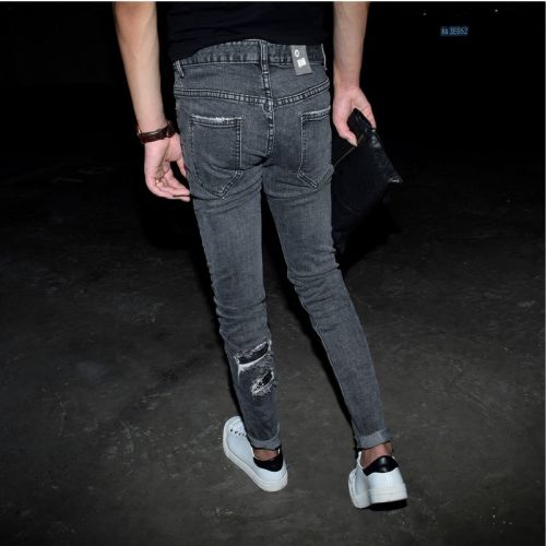 Jeans pour jeunesse pieds Slim en coton Quatre saisons - Ref 1462557