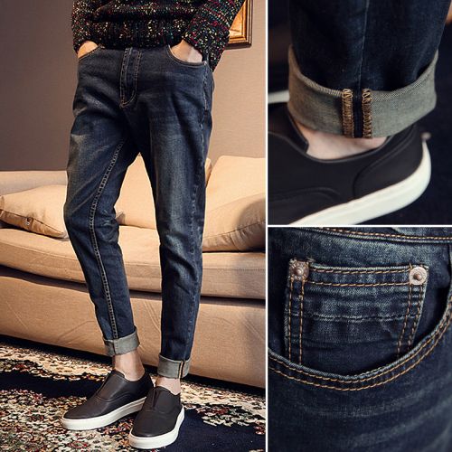 Jeans pour adolescent pieds Slim en coton Quatre saisons - Ref 1462563