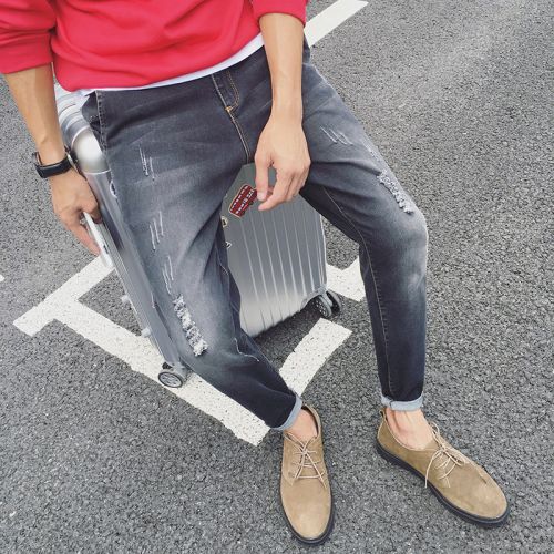 Jeans pour adolescent pieds Slim en coton Quatre saisons - Ref 1462564
