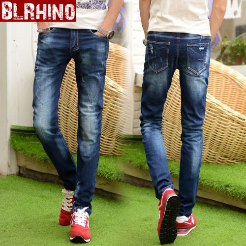 Jeans pour adolescent pieds Slim Coton fibre de polyester viscose polyuréthane élastique spandex Quatre saisons - Ref 1462574