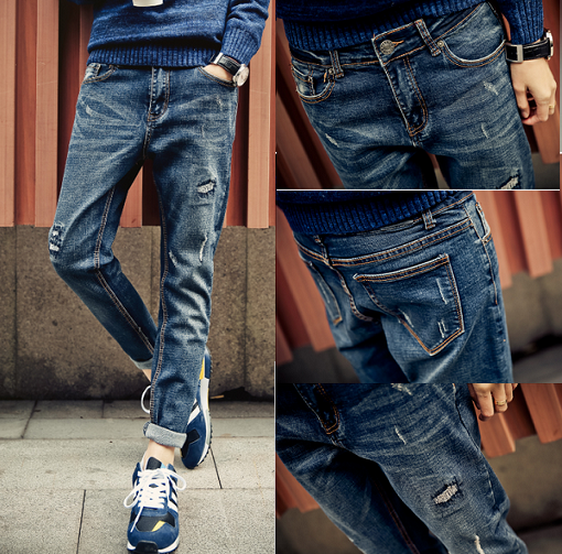 Jeans pour adolescent pieds Slim en CVC automne - Ref 1462586