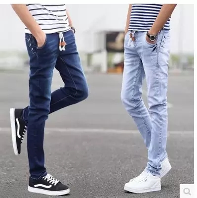 Jeans pour jeunesse pieds Slim JEANS en coton été - Ref 1462598