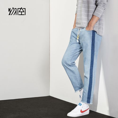 Jeans pour adolescent coupe droite en coton automne - Ref 1462632