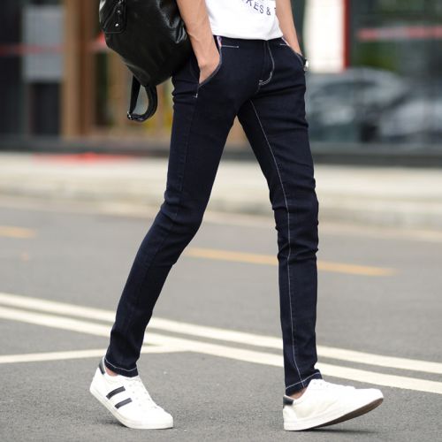 Jeans pour adolescent pieds Slim GUKYY en coton été - Ref 1462657