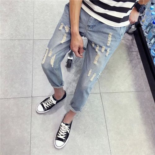 Jeans pour adolescent droite coton été - Ref 1462679
