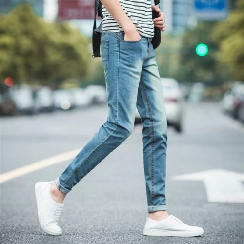 Jeans pour adolescent pieds Slim en coton automne - Ref 1462685