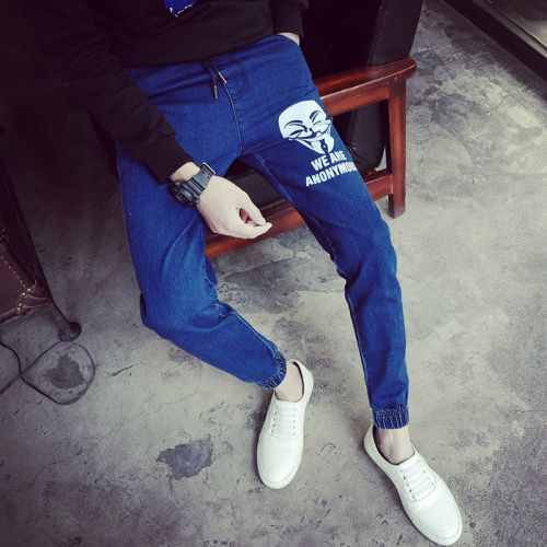 Jeans pour adolescent Sarouel Coton fibre élastique de polyuréthane spandex printemps - Ref 1462707