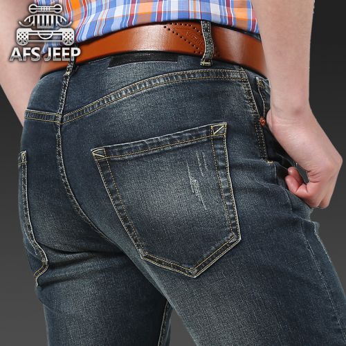 Jeans pour adolescent coupe droite AFS JEEP en coton Quatre saisons - Ref 1462713