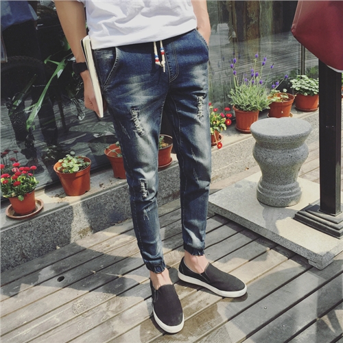 Jeans pour jeunesse pieds Slim en coton Quatre saisons - Ref 1462714