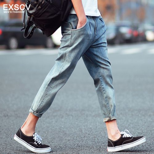 Jeans pour adolescent pieds Slim EXSCV en coton été - Ref 1462828